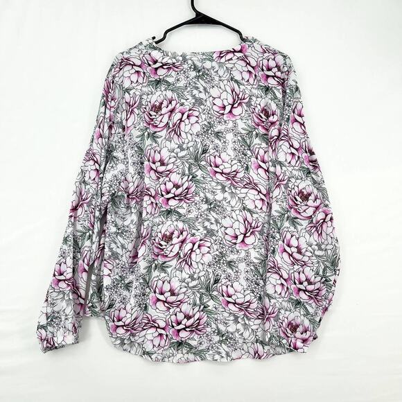 Torrid Pink White Floral Halter Neck Tied Long Sleeve Blouse Size 2/XXL - Picture 5 of 5